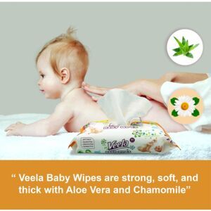 Veela Baby Wipes - Aloe Vera, Alcohol Free, 80 Count ( PACK of 3)